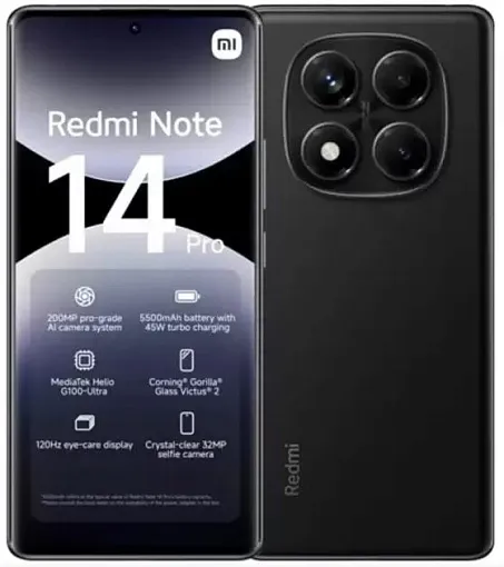 Смартфон Xiaomi Redmi Note 14 Pro 4G 8/256 ГБ, черный